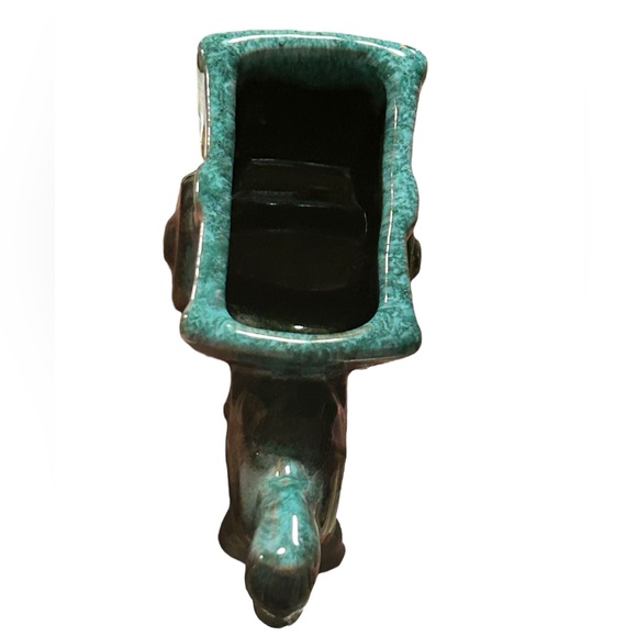 Vintage Blue Studio Pottery Horse & Wagon miniature planter or Toothpick Holder - Picture 4 of 7